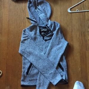 Gray urban pipeline polyester hoodie